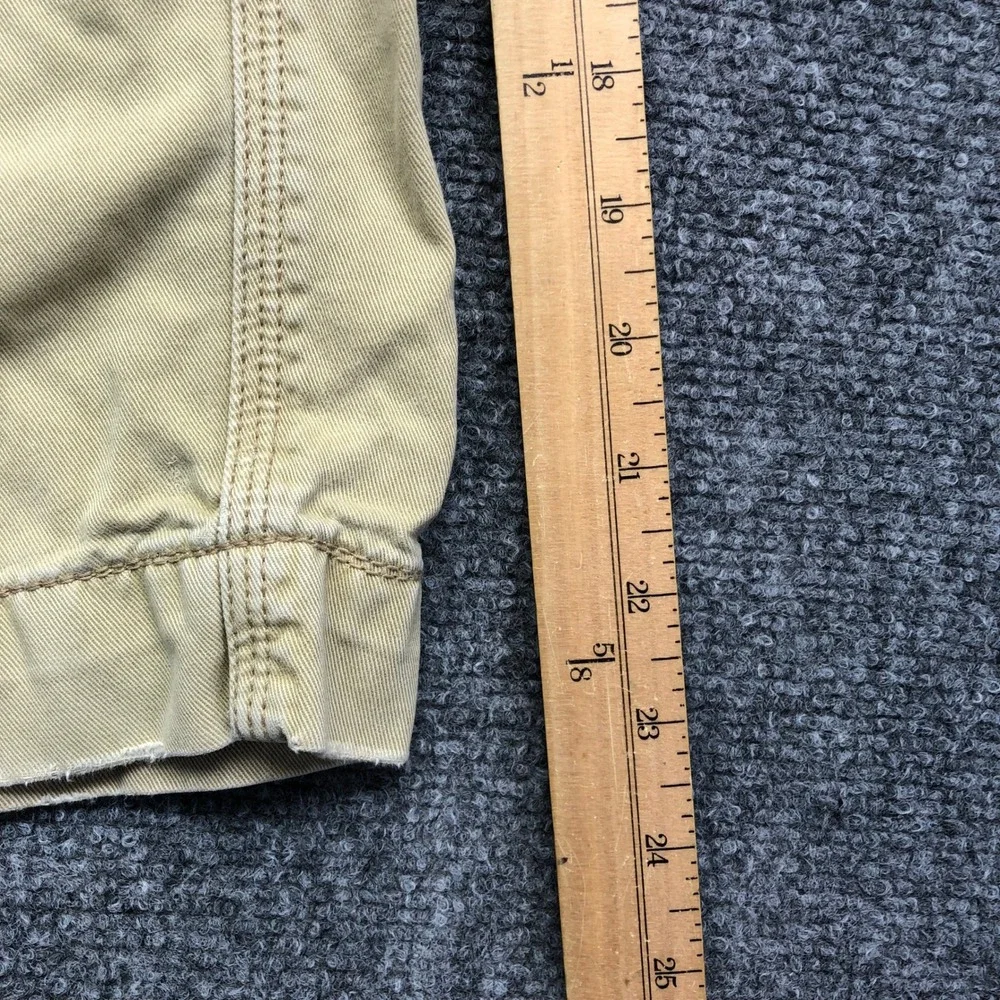 American Eagle Outfitters Mens Khaki Shorts Tan Cotton Twill Size 33